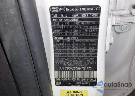 2017 Land Rover Discovery Sport Se from USA, damaged, VIN SALCP2BG7HH702272